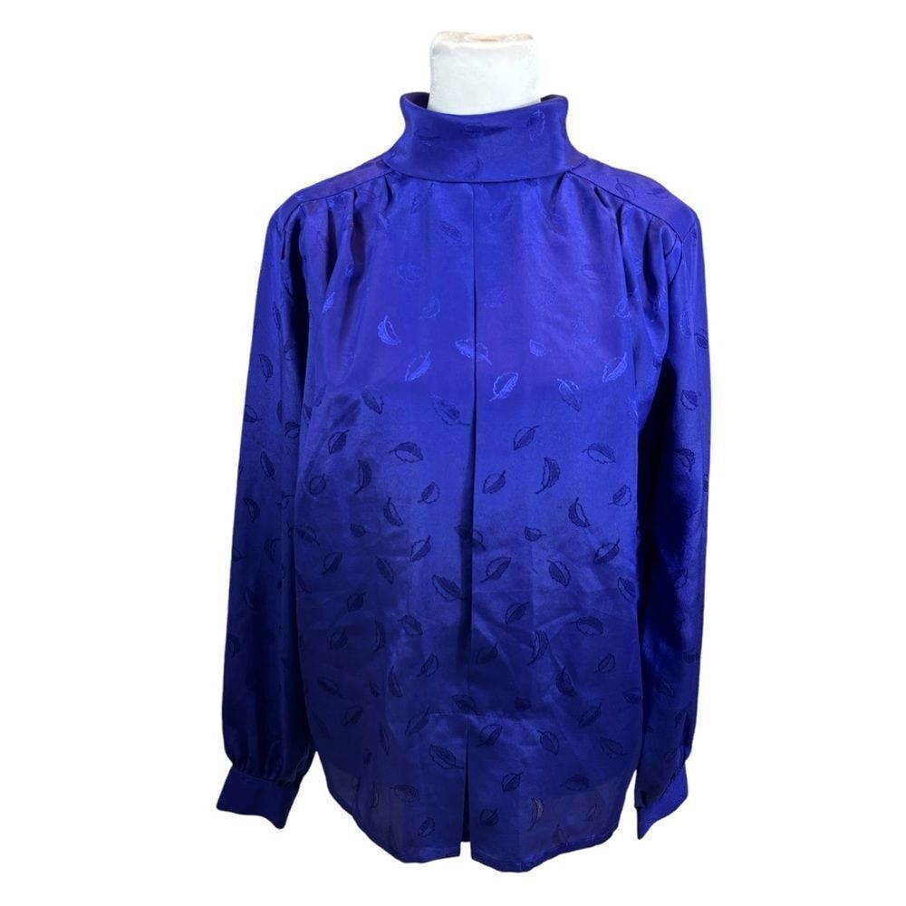 Ladies Vintage 80’s Blouses Inc. Purple Patterned Button Back‎ Blouse Size 8